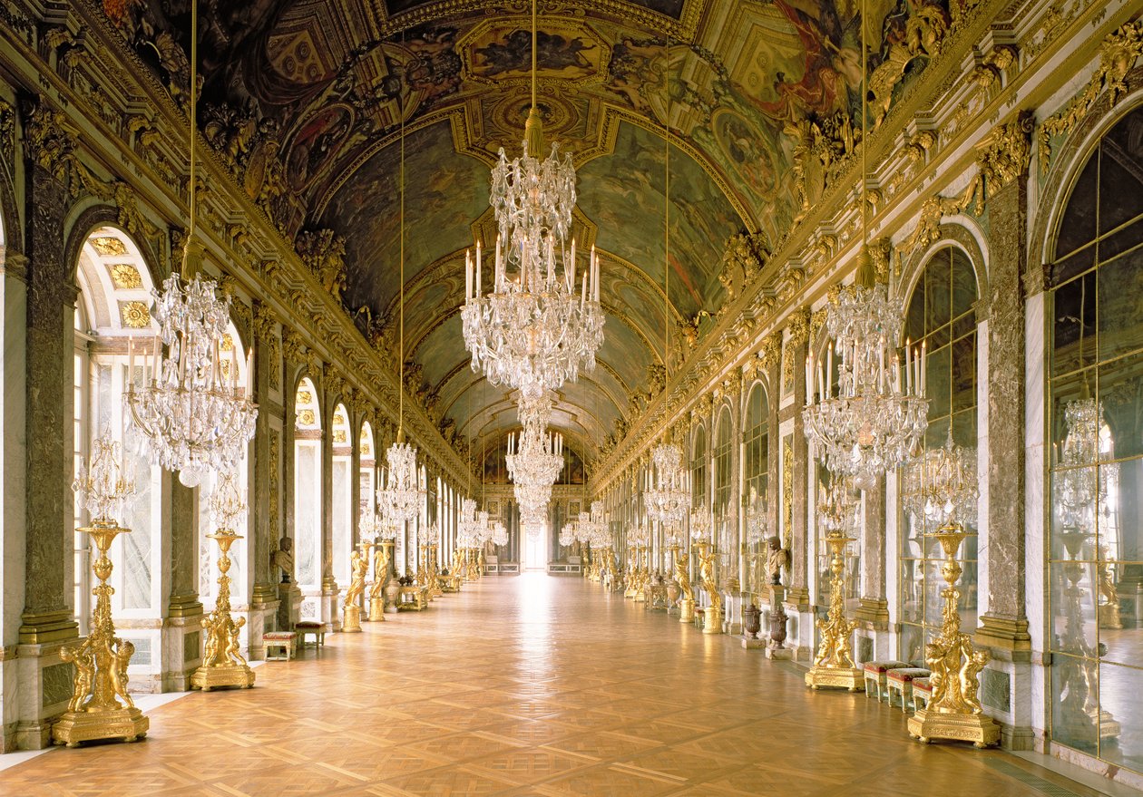 A Galerie des Glaces (Salão dos Espelhos) 1678 de Jules Hardouin Mansart