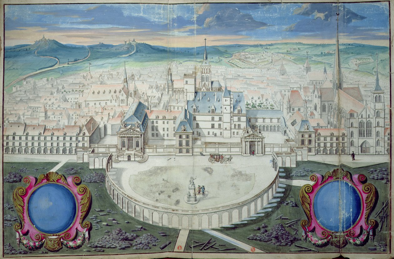 O Palácio dos Duques de Borgonha em Dijon antes da restauração de Mansart, 1698 de Jules Hardouin Mansart