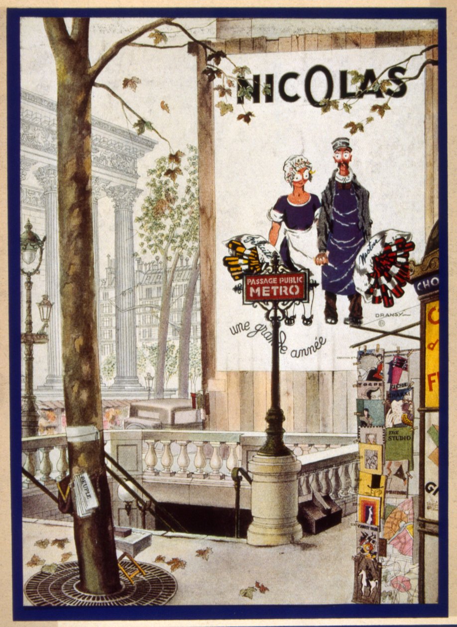 Cartaz francês retratando o homem fictício de entrega "Nectar" 1931 de Jules Isnard Dransy
