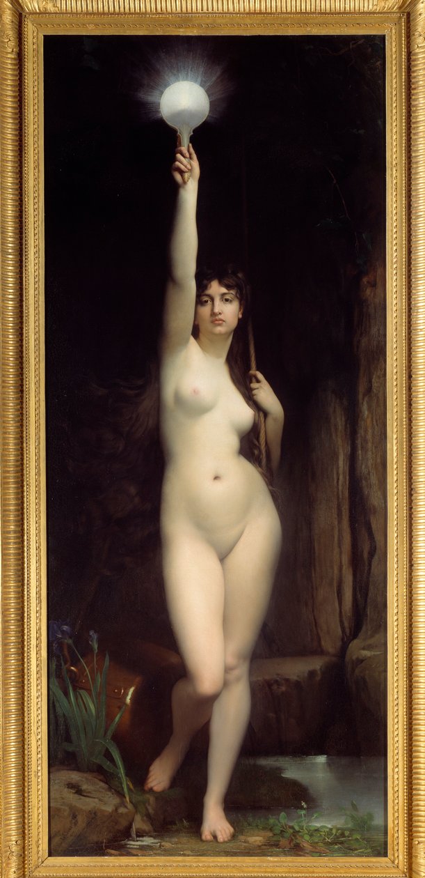 A verdade. A personificação da verdade. Pintura de Jules Lefebvre (1836-1911) de Jules Joseph Lefebvre