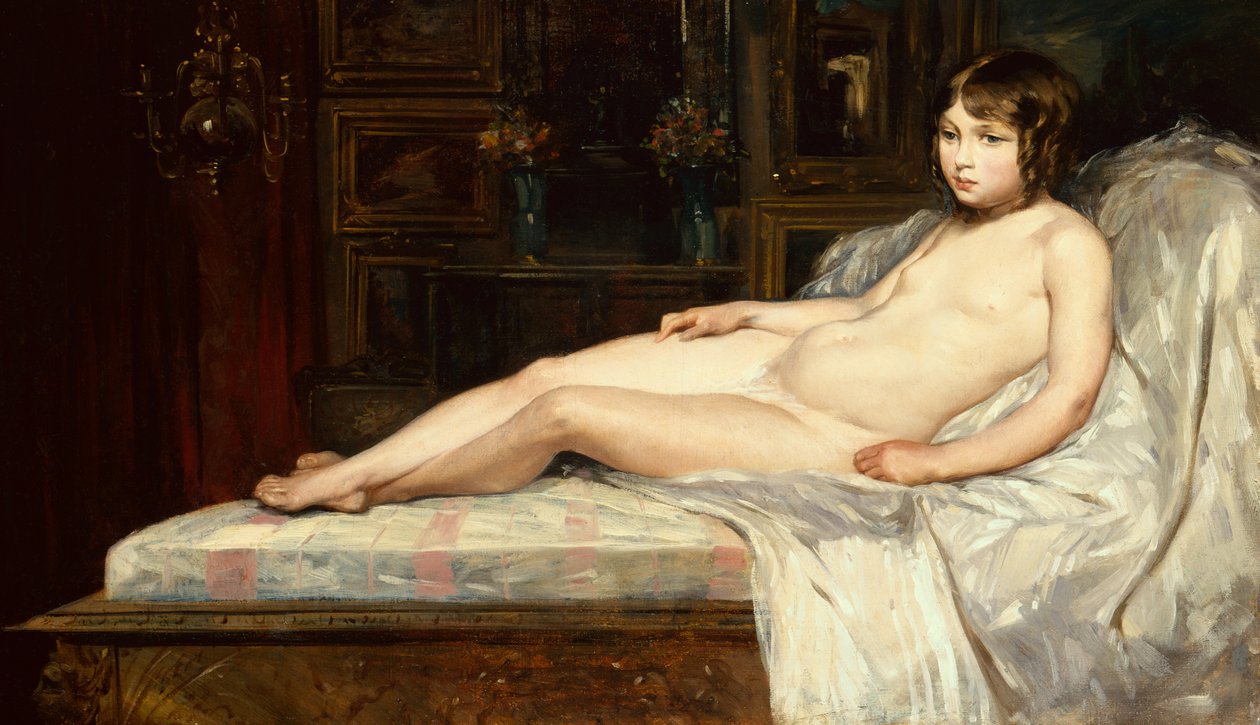 Jovem Nu Reclinado (óleo sobre tela) de Jules Joseph Lefebvre