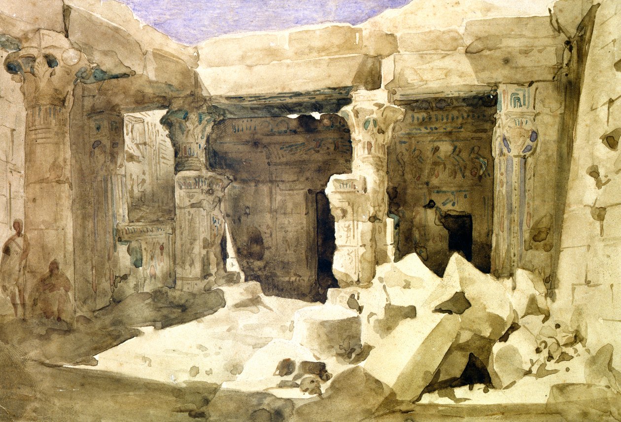 As pirâmides e a Esfinge, Gizé, Egito, século XIX de Jules Lemaitre
