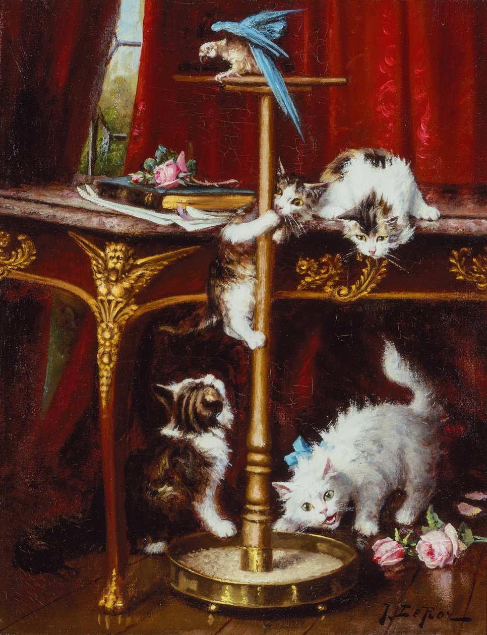 Apanhados na lei (óleo sobre tela) de Jules Leroy