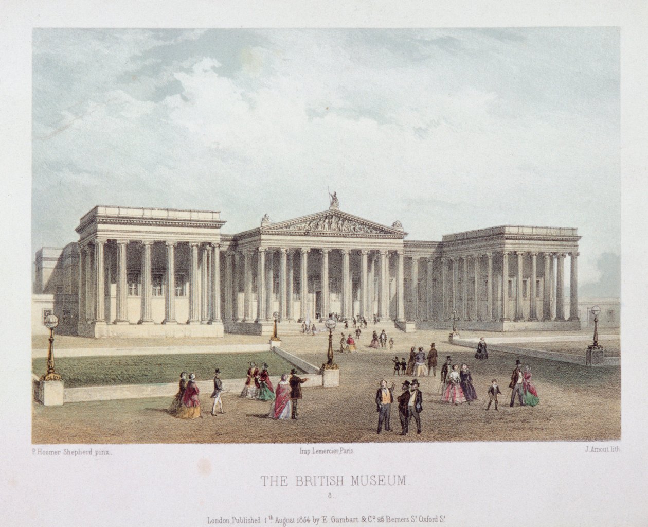 Museu Britânico, Holborn, Londres, 1854 de Jules Louis Arnout