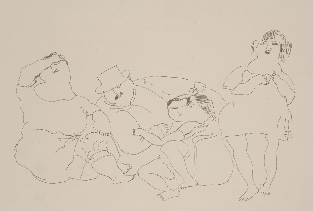 Família, c.1923-25 (lito) de Jules Pascin