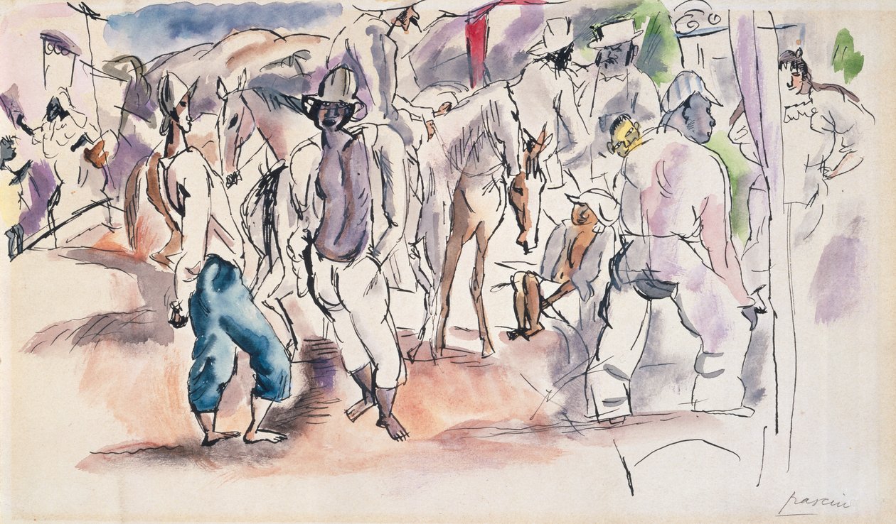 Figuras e Cavalos (wc no papel) de Jules Pascin