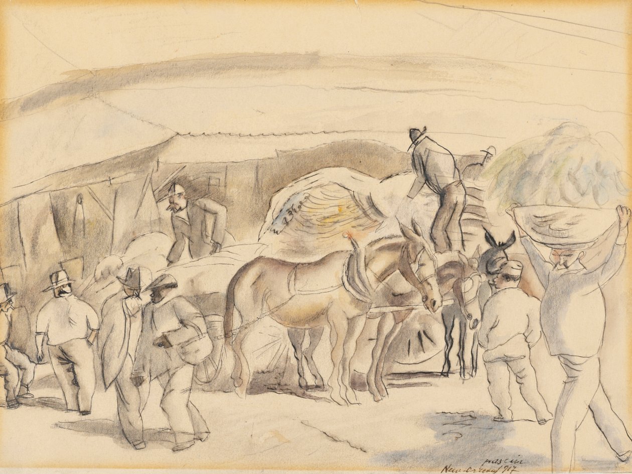 Colheitadeiras, 1917 (wc no papel) de Jules Pascin