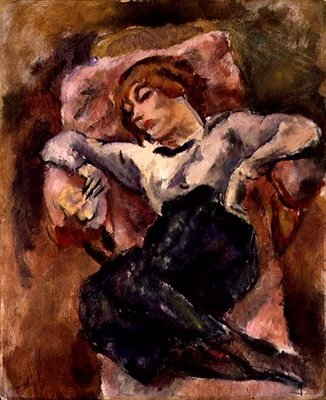 Hermine David Sleeping, c.1916 (óleo sobre tela) de Jules Pascin