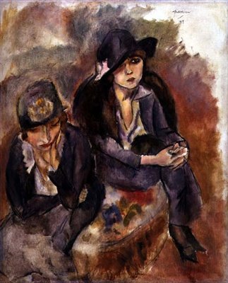 Hermine David e um Amigo de Jules Pascin
