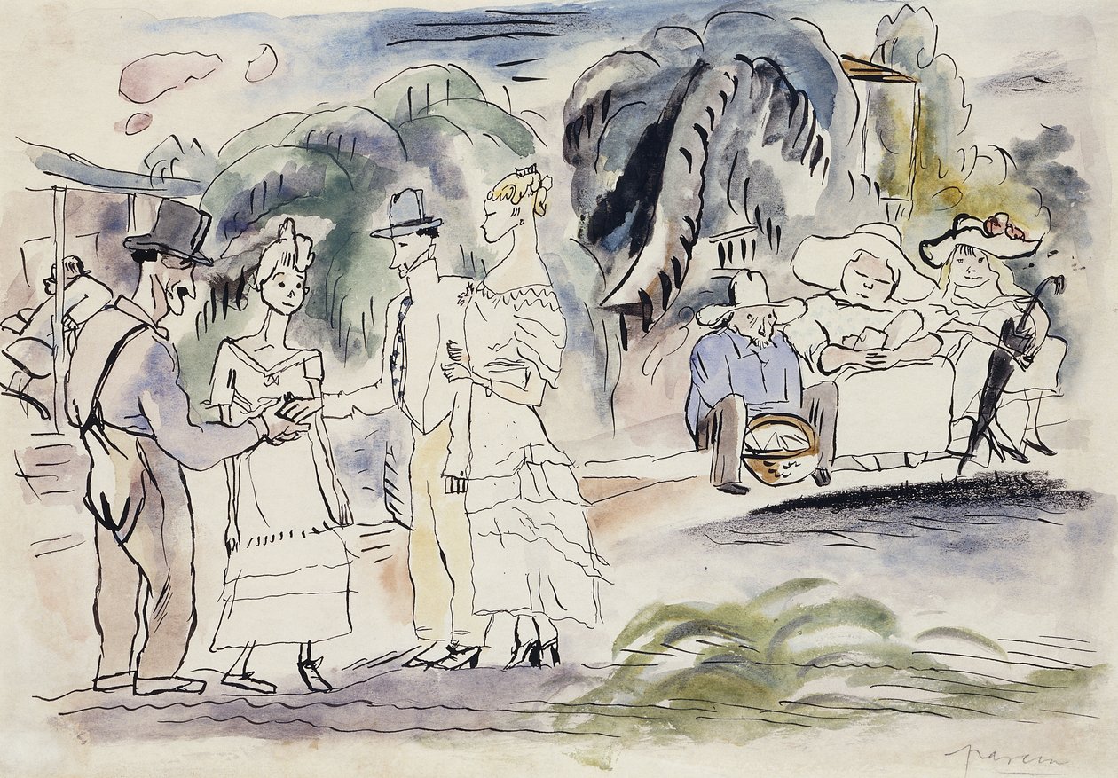 Na Flórida; E Floride, C. 1917 de Jules Pascin