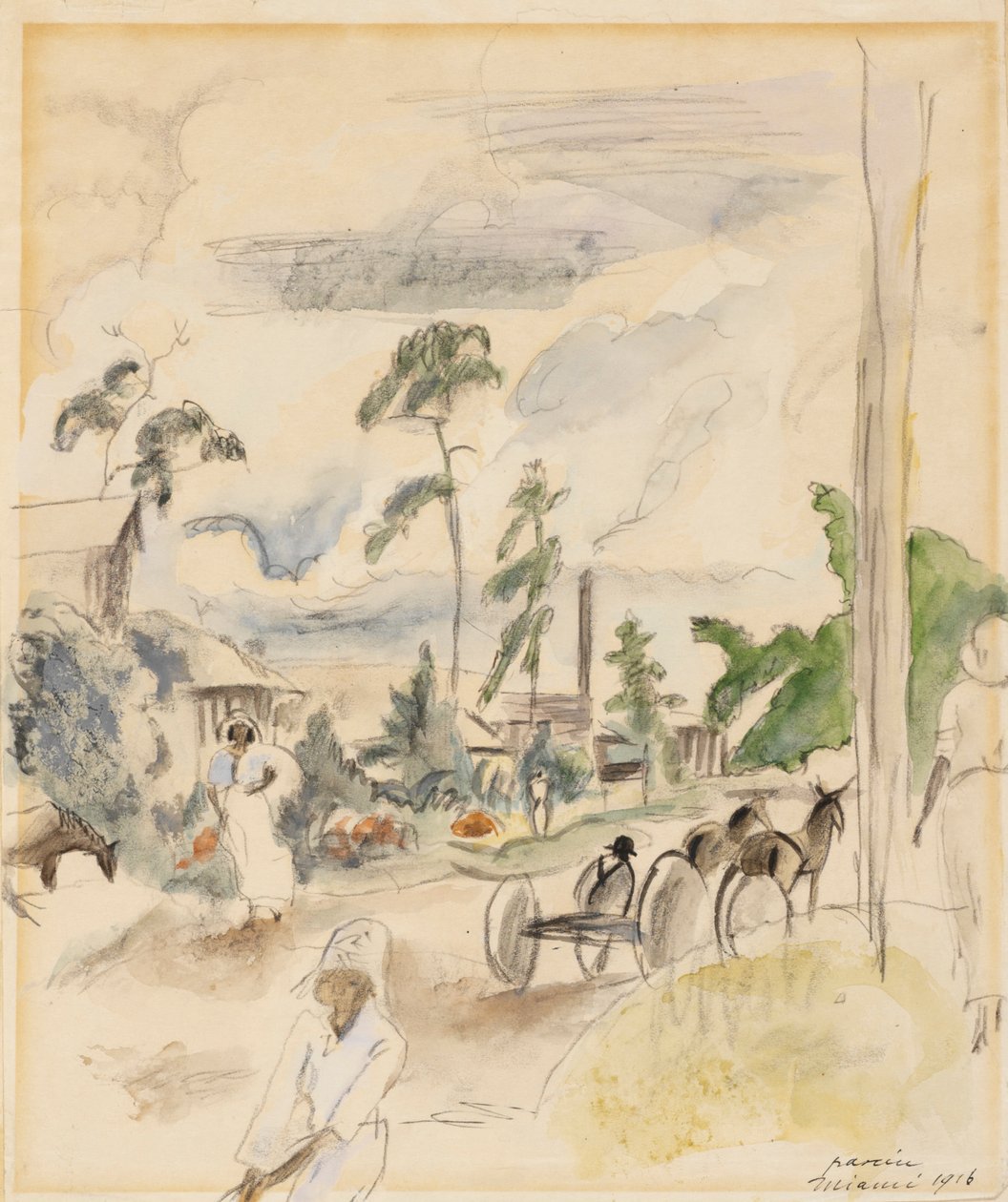 Paisagem com figuras, Miami de Jules Pascin