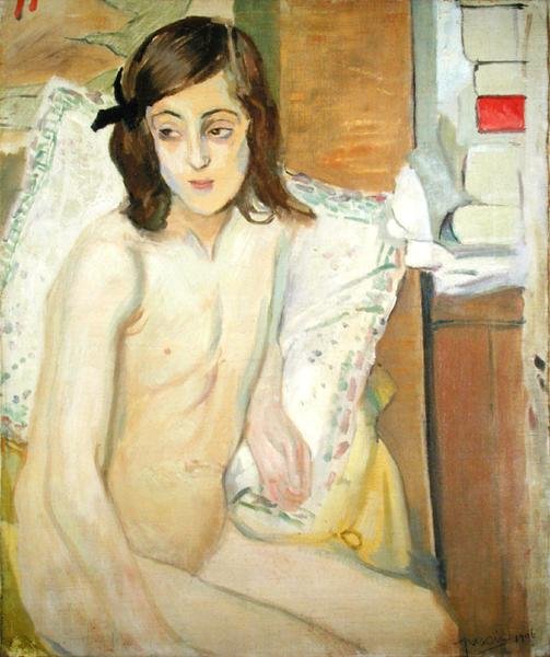 Menina Nua (óleo sobre tela) de Jules Pascin