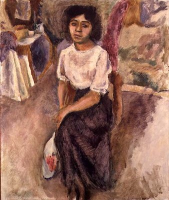 Mulher sentada, c.1915 (óleo sobre tela) de Jules Pascin