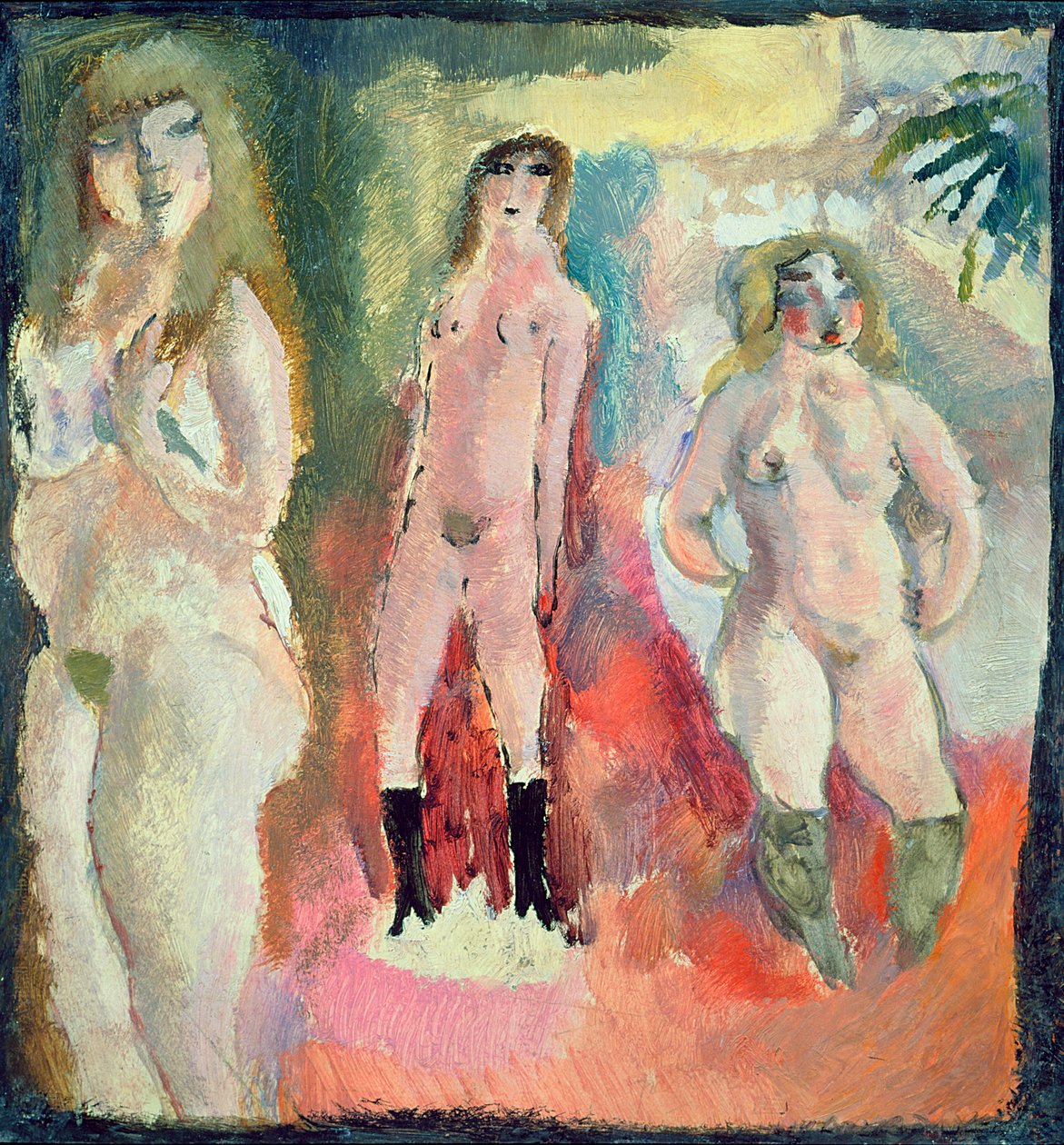 Três mulheres nuas, 1909 (óleo na caixa) de Jules Pascin