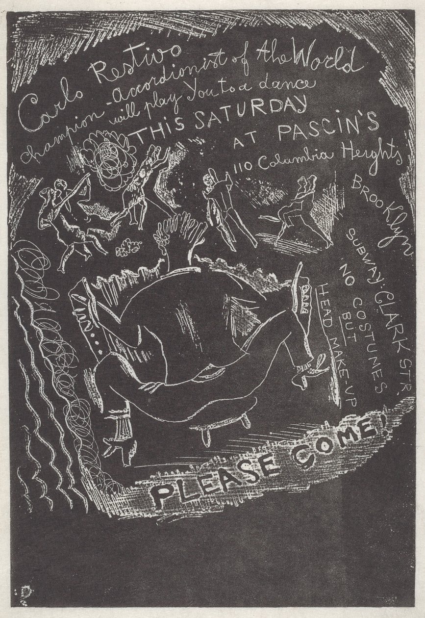 Sem título (convite para festa na casa de Jules Pascin) de Jules Pascin