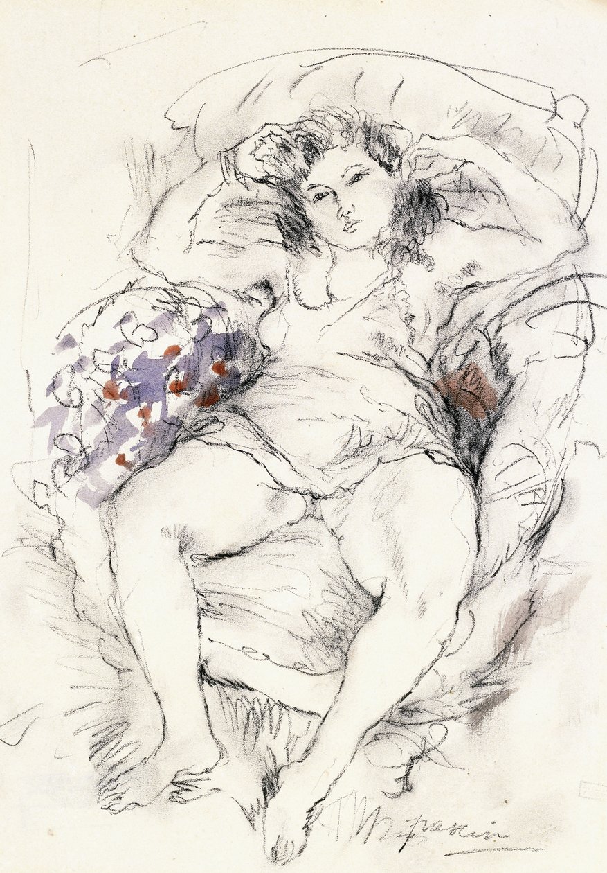 Mulher em uma cadeira, 1925-1926 de Jules Pascin