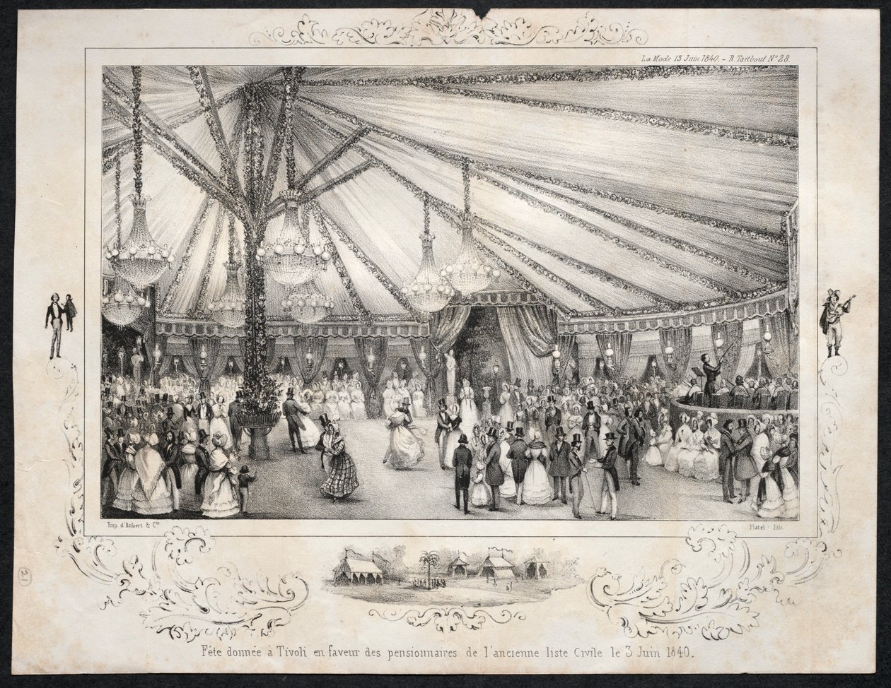 Festa dada a Tivoli em favor dos moradores da antiga lista civil em 3 de junho de 1840, 1840. de Jules Platier