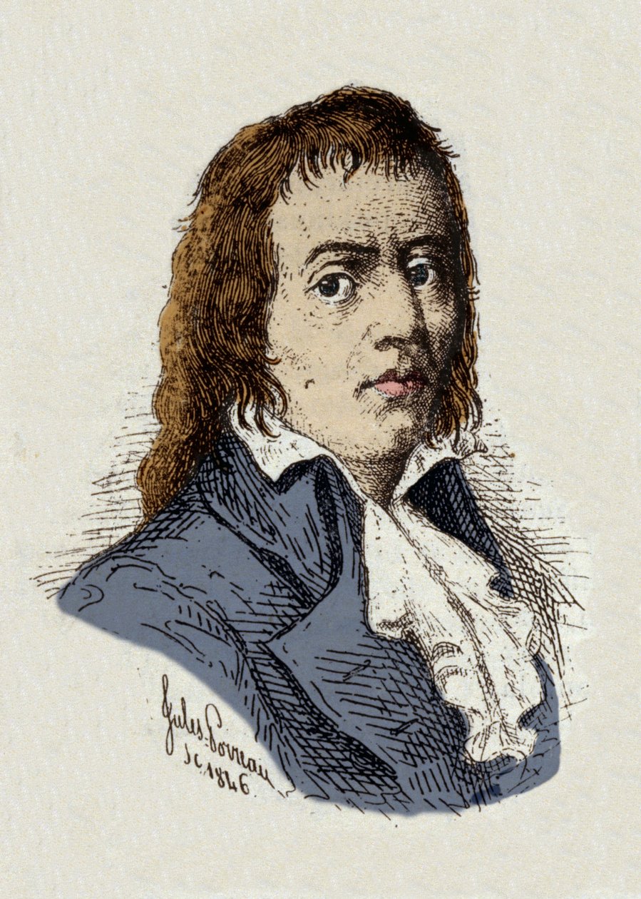 Revolução Francesa: "Retrato de François Babeuf dit Gracchus (1760-1797) Desenho revolucionário" de Jules Porreau de Jules Porreau