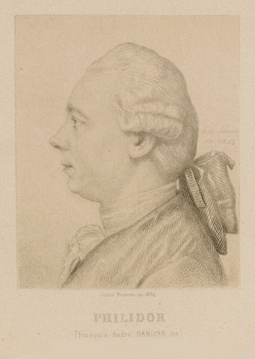 Retrato de François-André Danican Philidor 1726-1795. de Jules Porreau