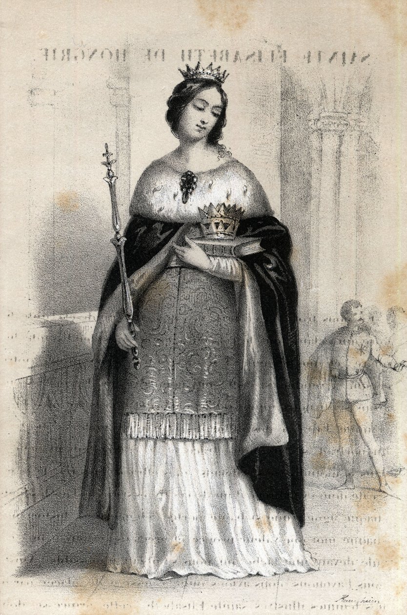 Retrato de Santa Isabel da Hungria (1207 - 1231) de Jules and Raunheim Hermann David
