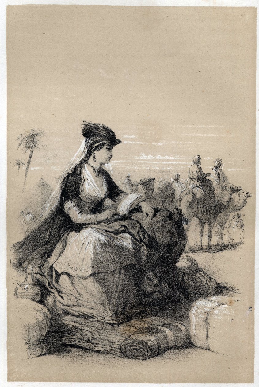 Retrato de Lady Mary (Marie) Wortley Montagu (Wortley-Montagu) (26 de Maio de 1689 - 21 de Agosto de 1762), escritor britânico. de Jules and Raunheim Hermann David