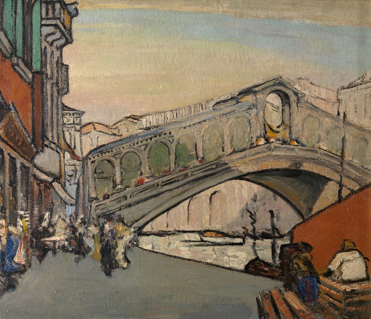 A Ponte de Rialto em Veneza de Jules Schmalzigaug