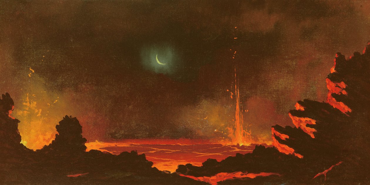 Vulcão, Havaí, 1888 de Jules Tavernier