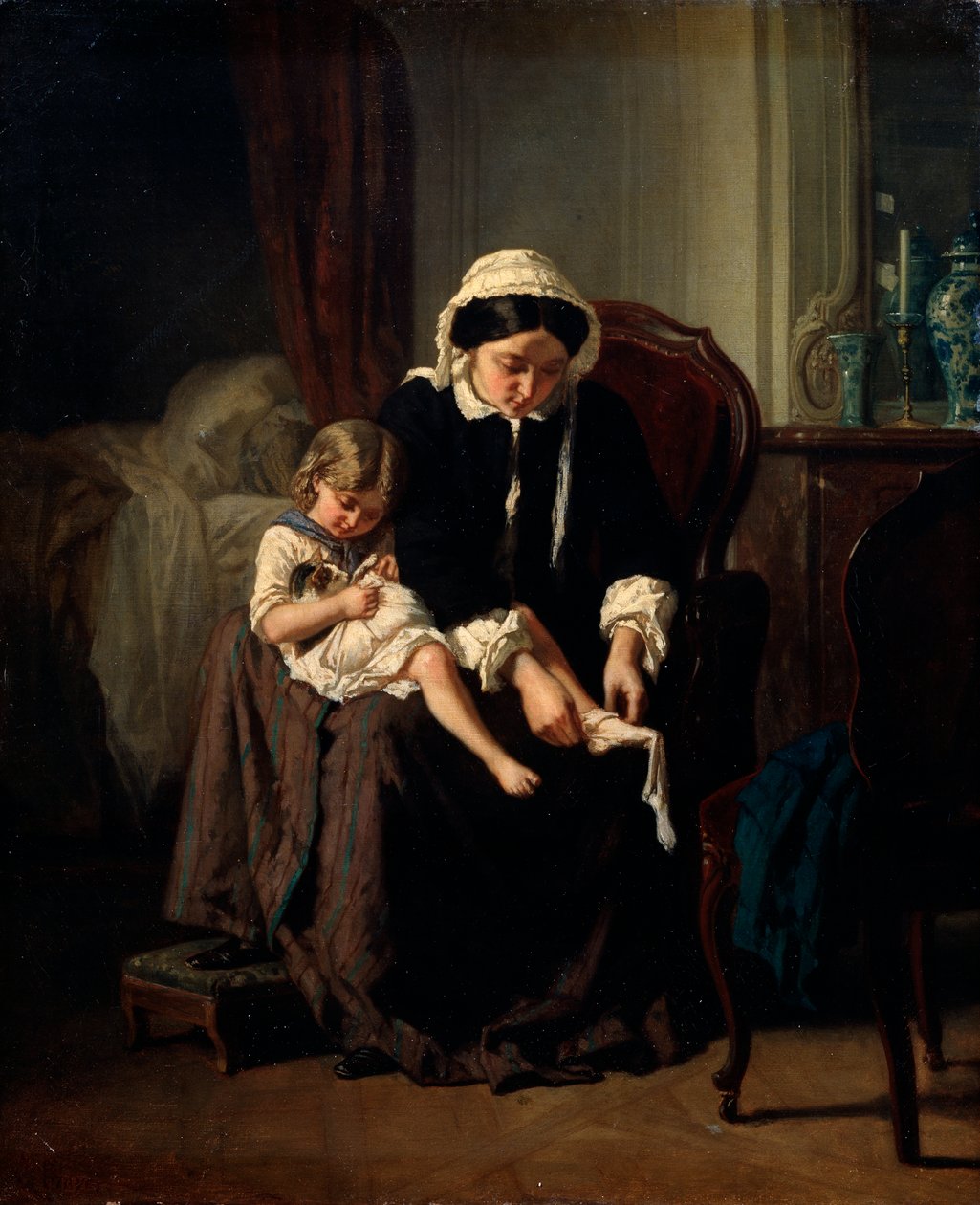 Banheiro da manhã, 1854 de Jules Treyer