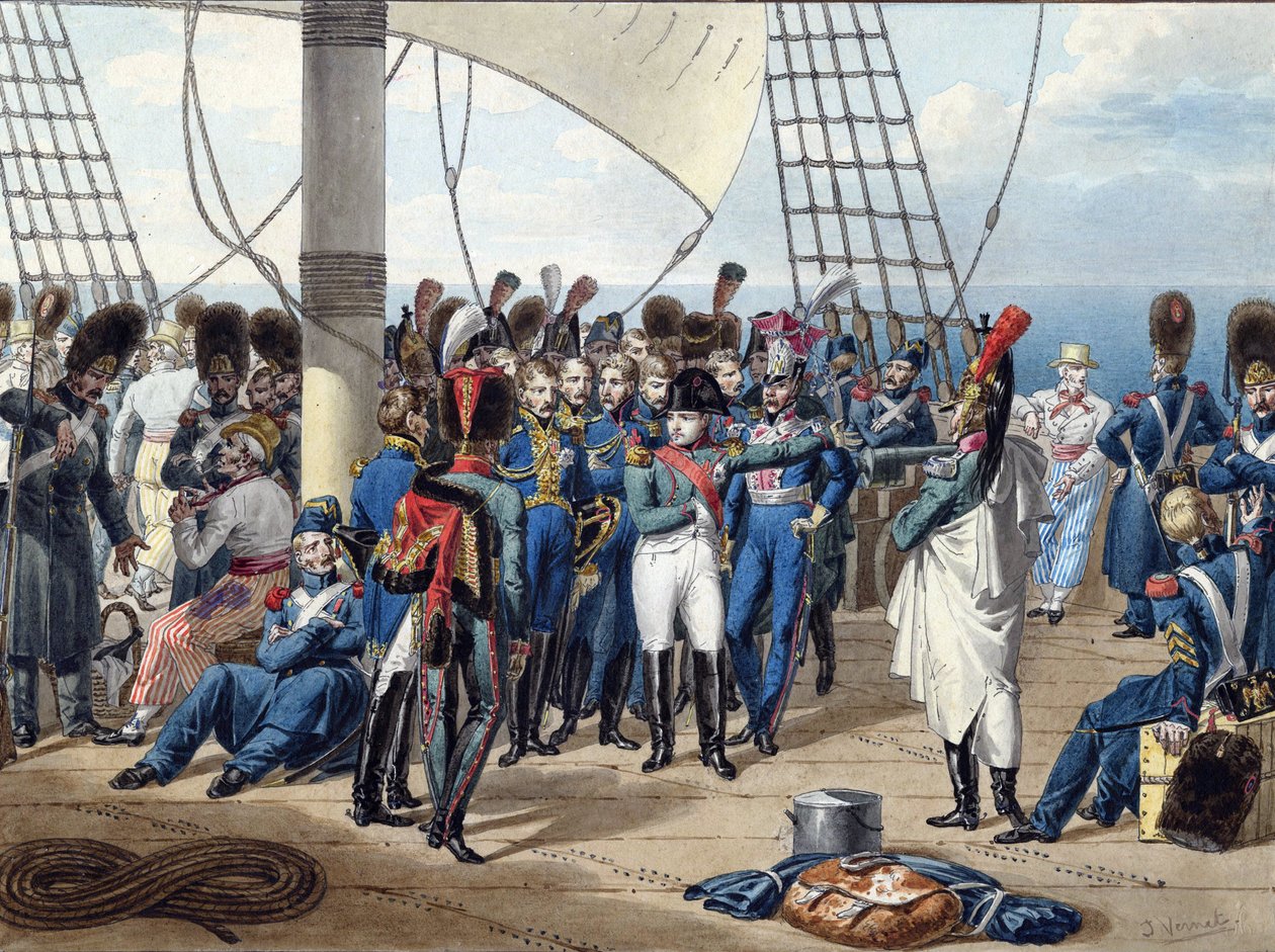 Napoleão Regresso da Ilha de Elba - Vernet, Jules (1792-1843) - 1815 - Aguarela sobre papel - 26,2x34,7 - Colecção Privada de Jules Vernet