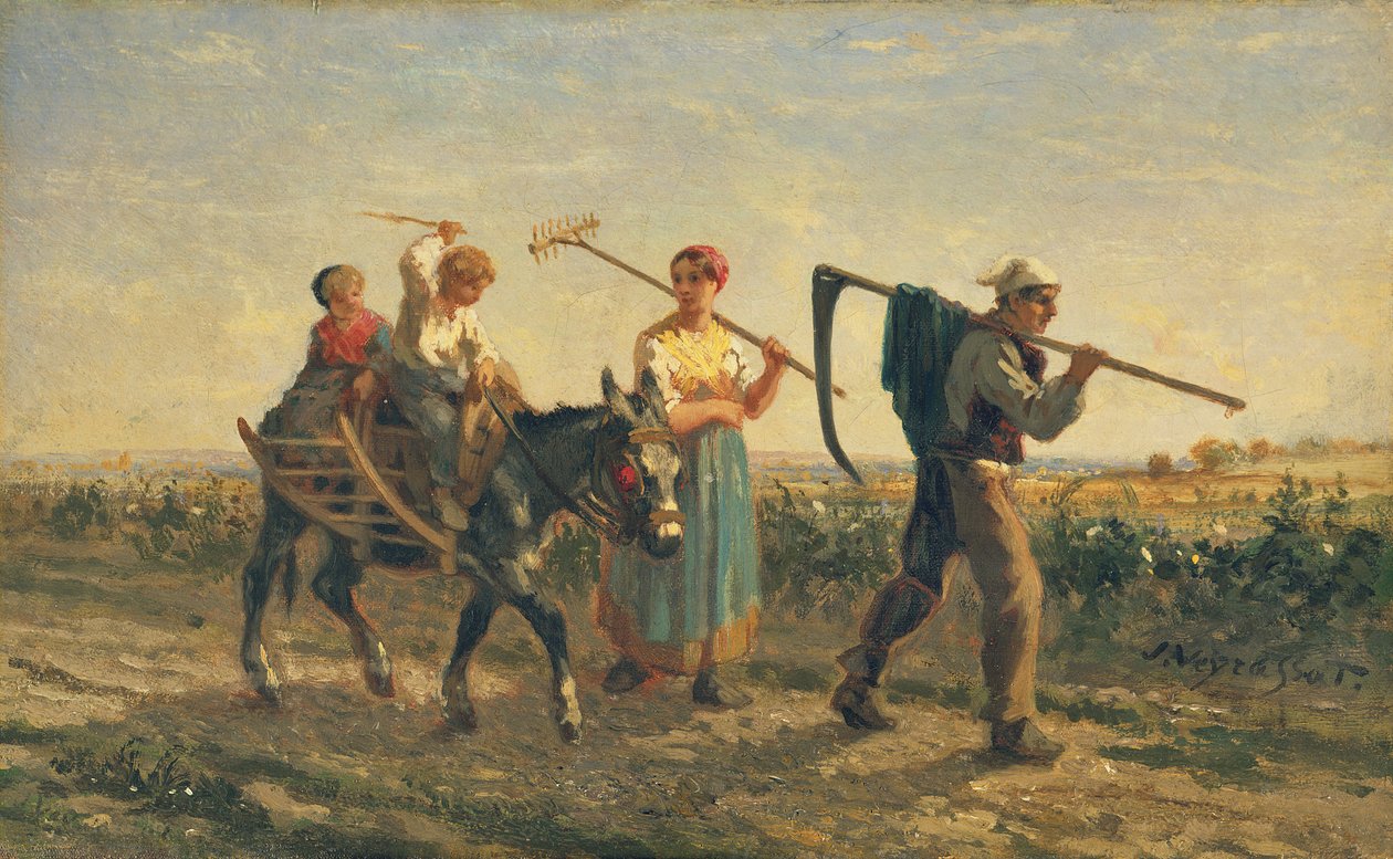 Regresso a casa (óleo sobre tela) de Jules Veyrassat