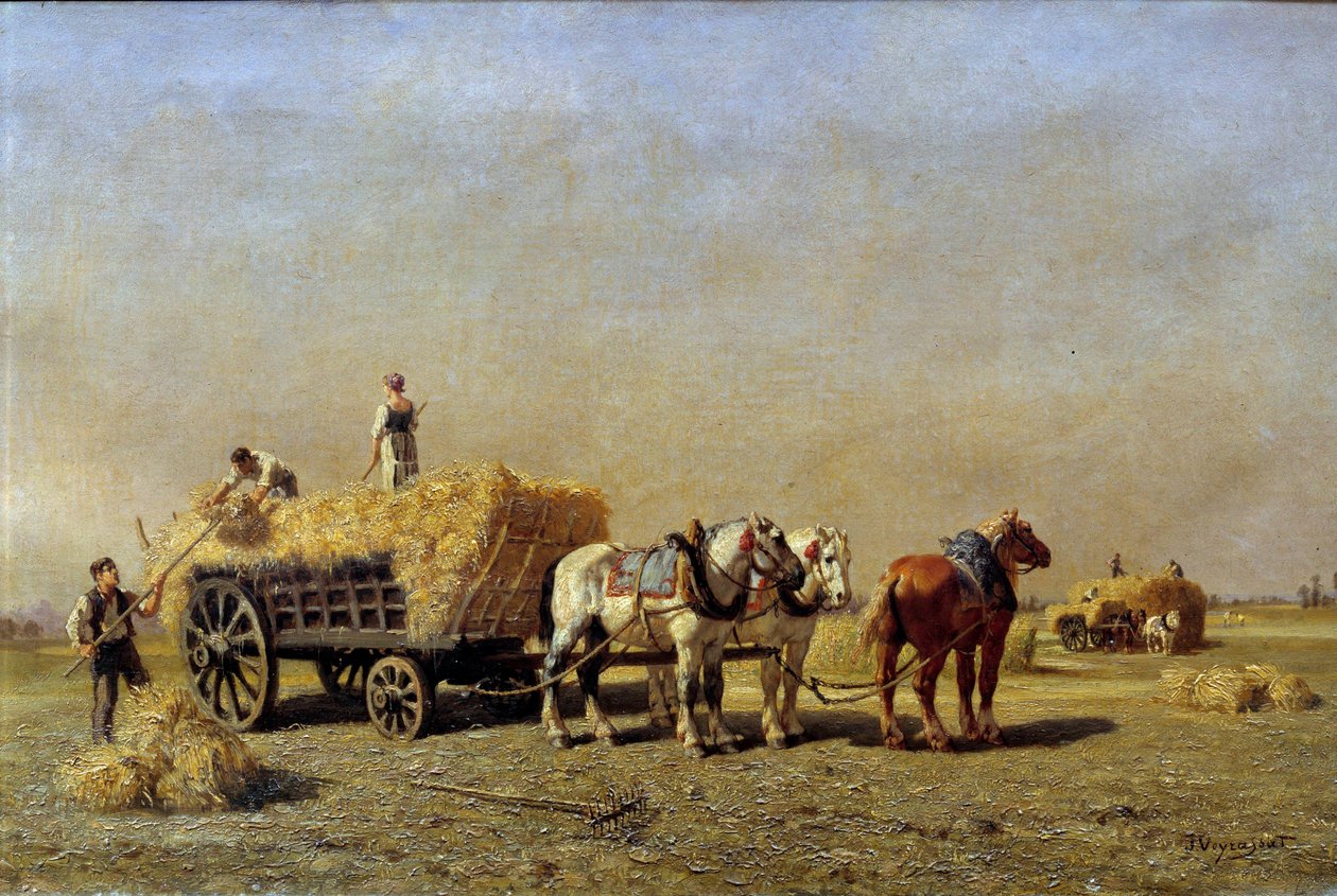 The Reapers Detail of a Painting by Jules Veyrassat (1828-1893) Museu de Belas Artes Reims do século XIX de Jules Veyrassat