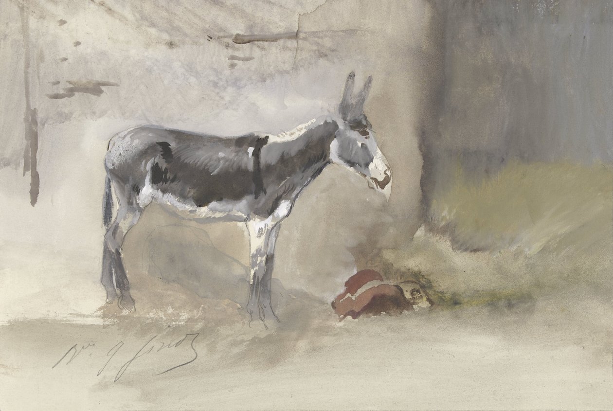 Burro num estábulo de Jules baron Finot