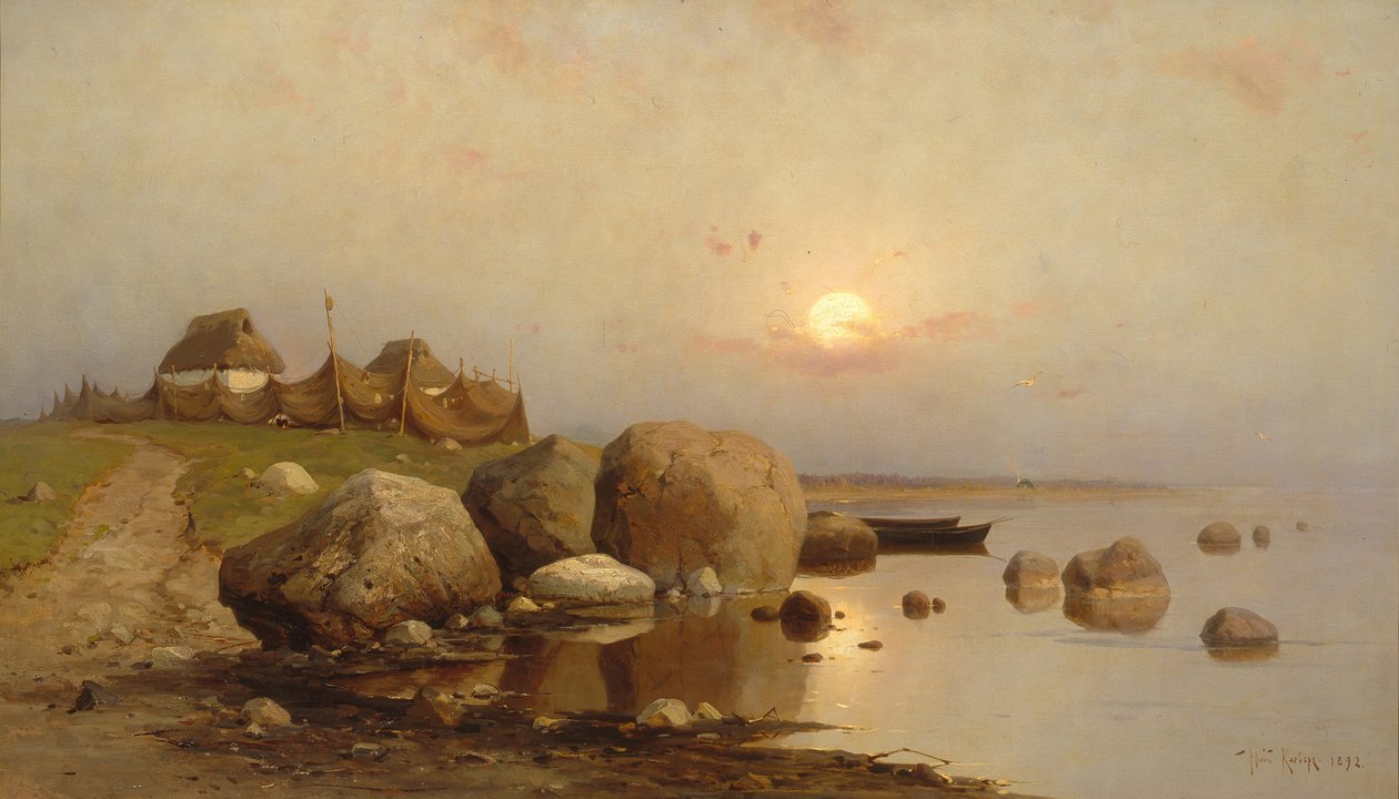 Uma vila de pescadores, 1892 de Juli Julievich Klever