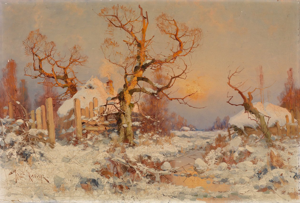 Paisagem do inverno no sol da tarde de Juli Julievich Klever