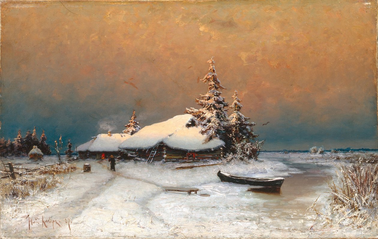 Pôr do sol de inverno, 1887 de Juli Julievich Klever