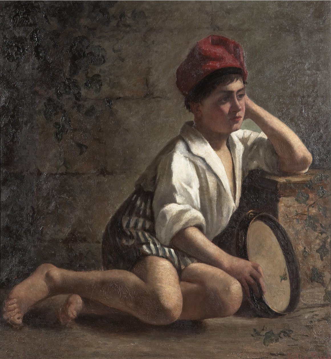 Menino, com, tambourine de Julia Beck