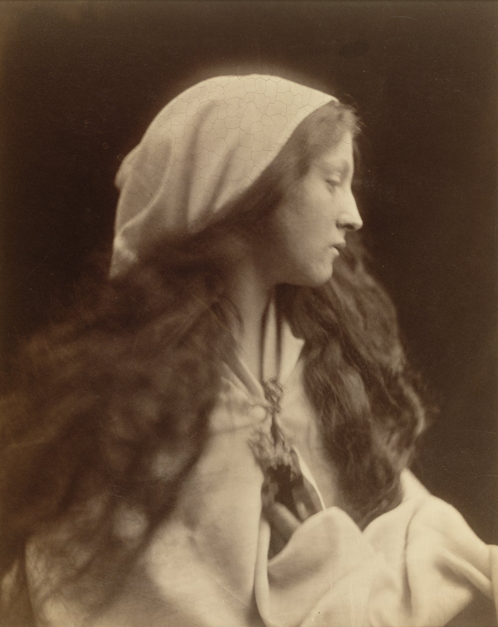 Estudo de uma jovem vestida de camponesa, c.1869 de Julia Margaret Cameron