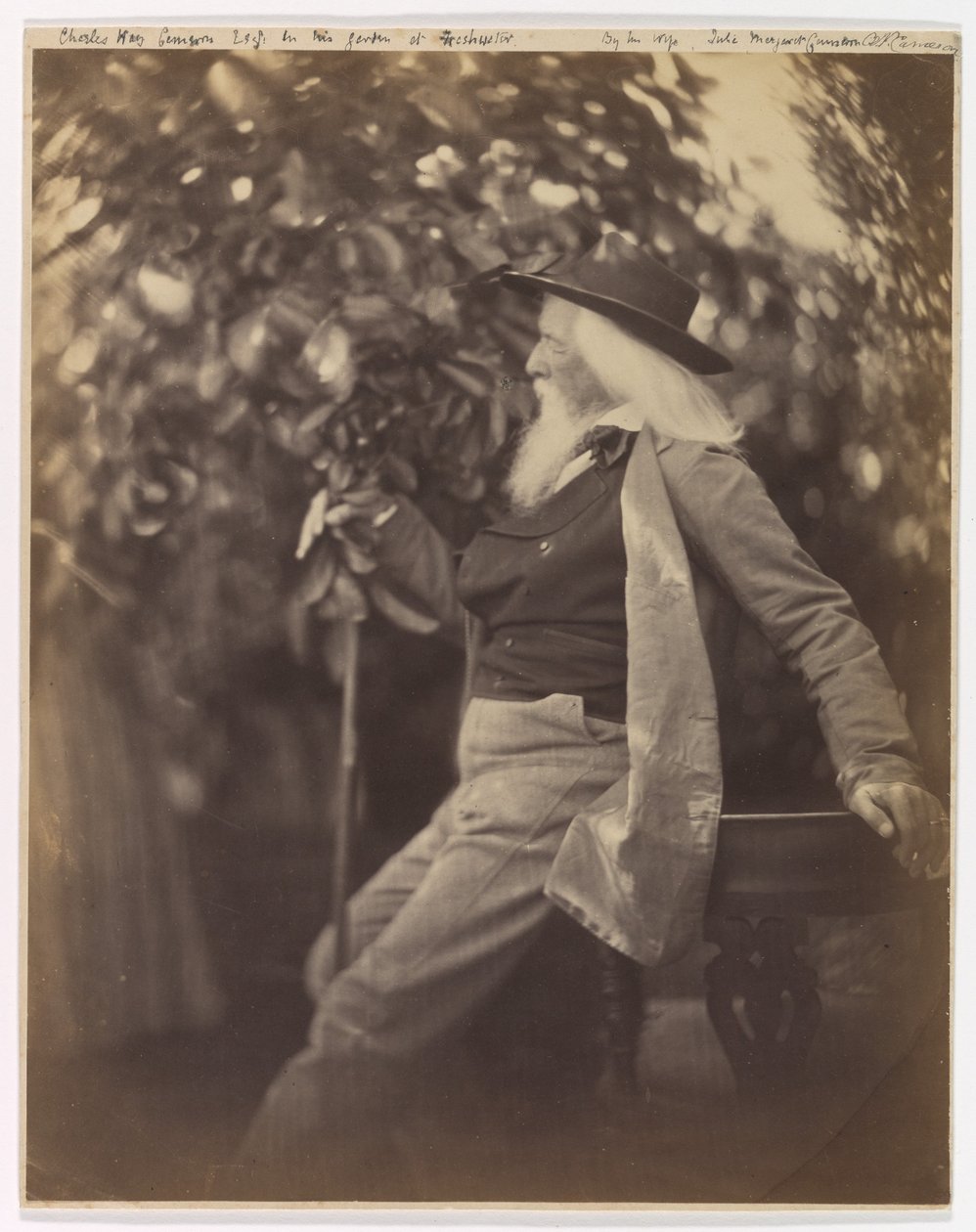 Charles Hay Cameron, Esq., no seu jardim em Freshwater de Julia Margaret Cameron