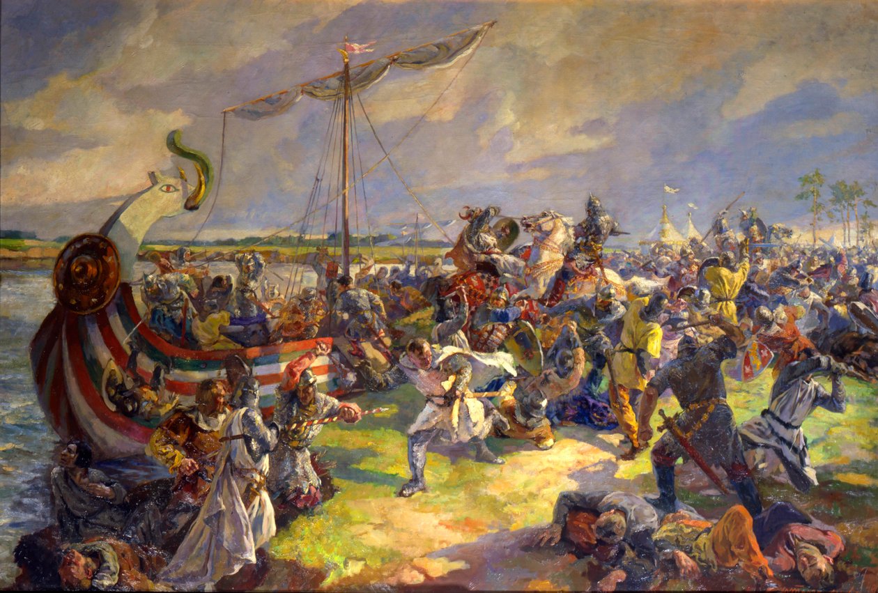 "A Batalha do Neva em 15 de Julho de 1240", 1940.   de Julia Truze Ternovskaya