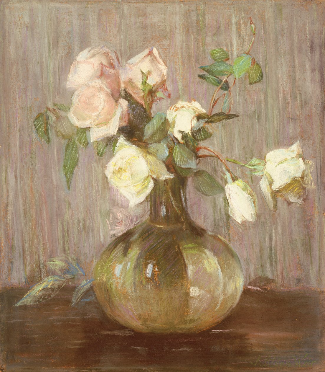 Um vaso de rosas, c.1880s de Julian Alden Weir