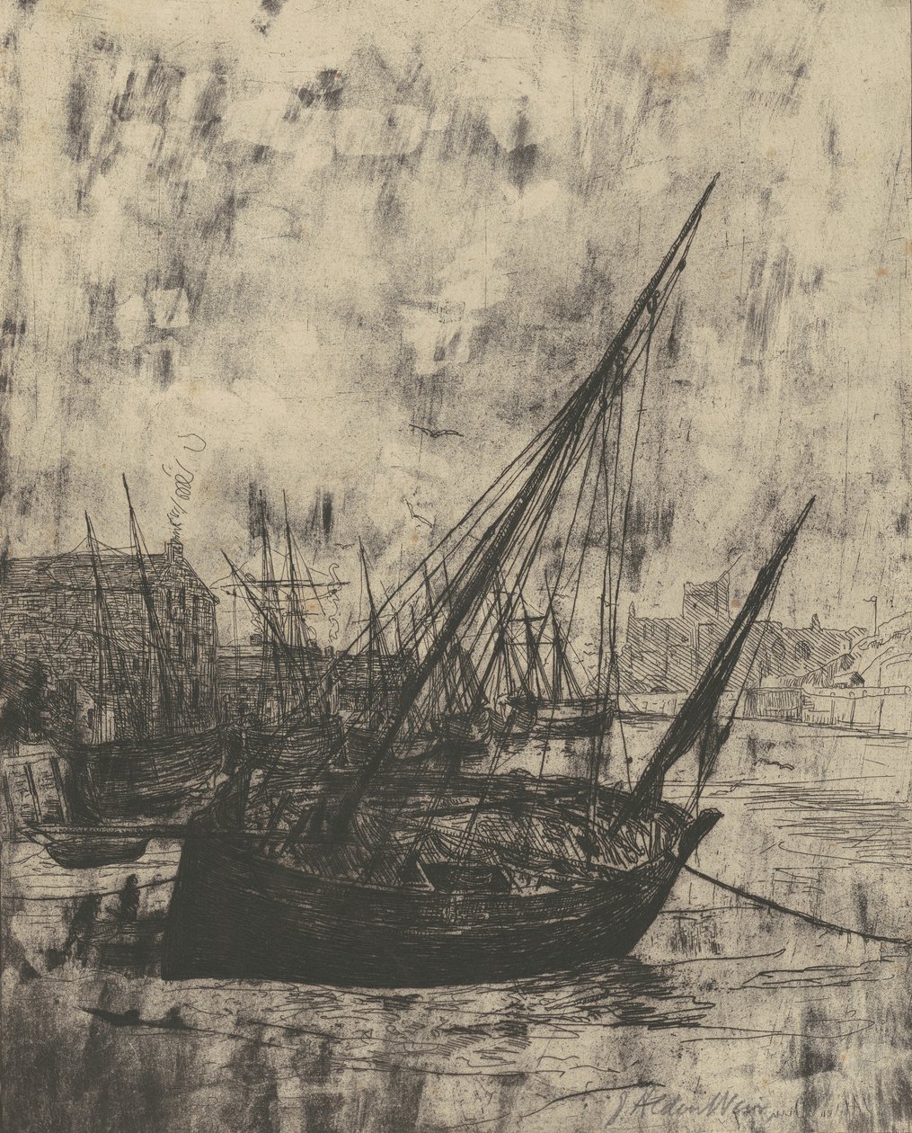 Barcos em Peel—Ilha de Man de Julian Alden Weir