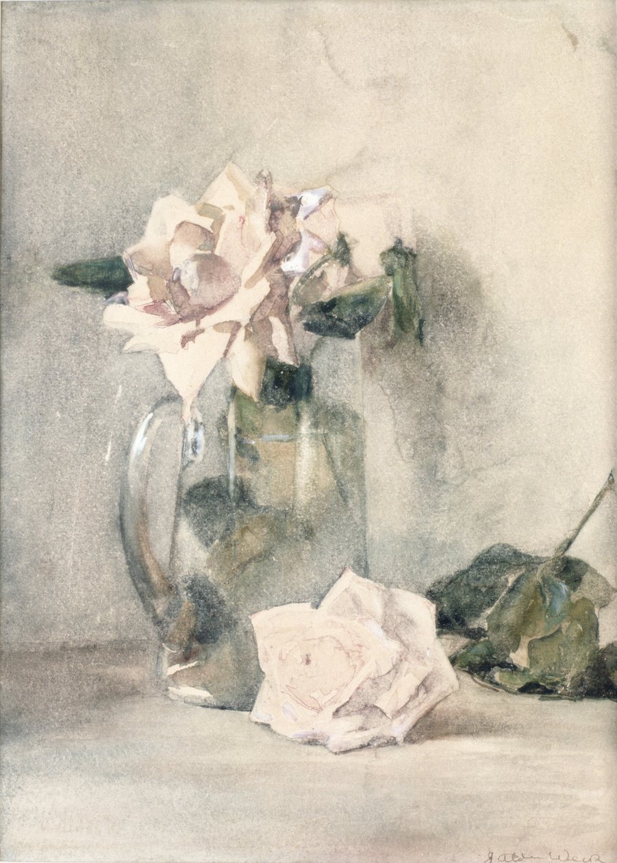 Estudo de rosas (wc no papel) de Julian Alden Weir