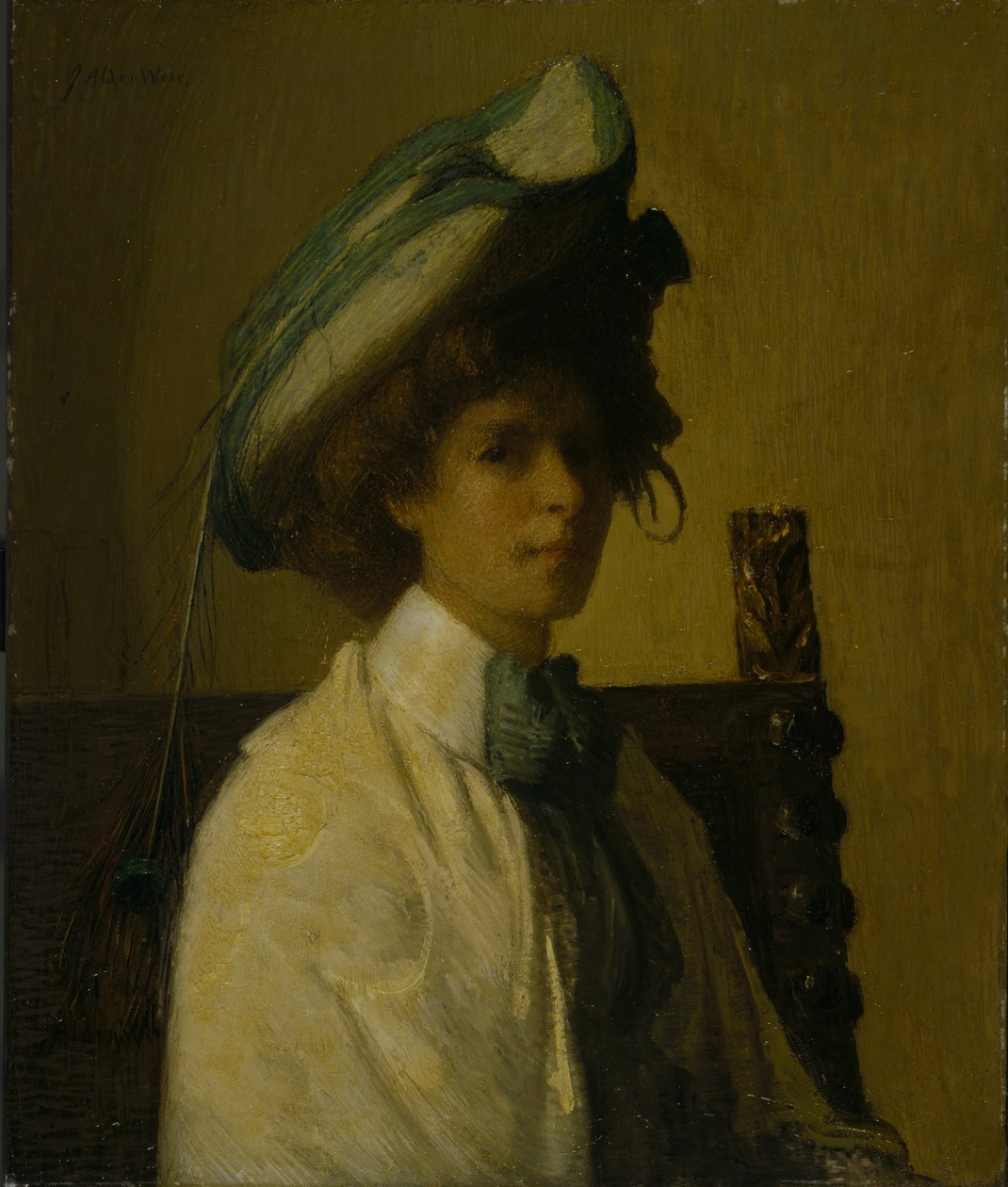 A pena do pavão, c.1907-08 de Julian Alden Weir