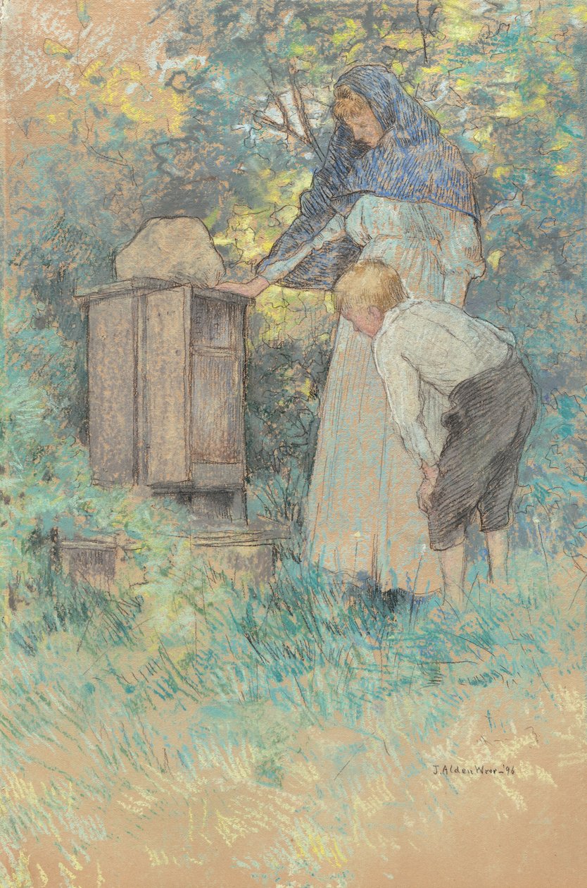 Observando as abelhas, 1896. de Julian Alden Weir