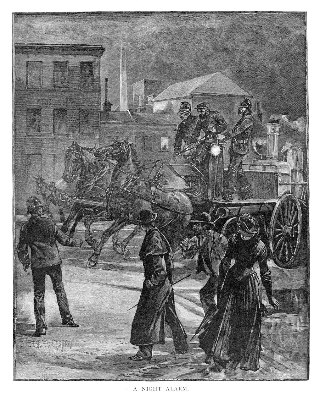 Um alarme noturno, 1886. de Julian Ashton