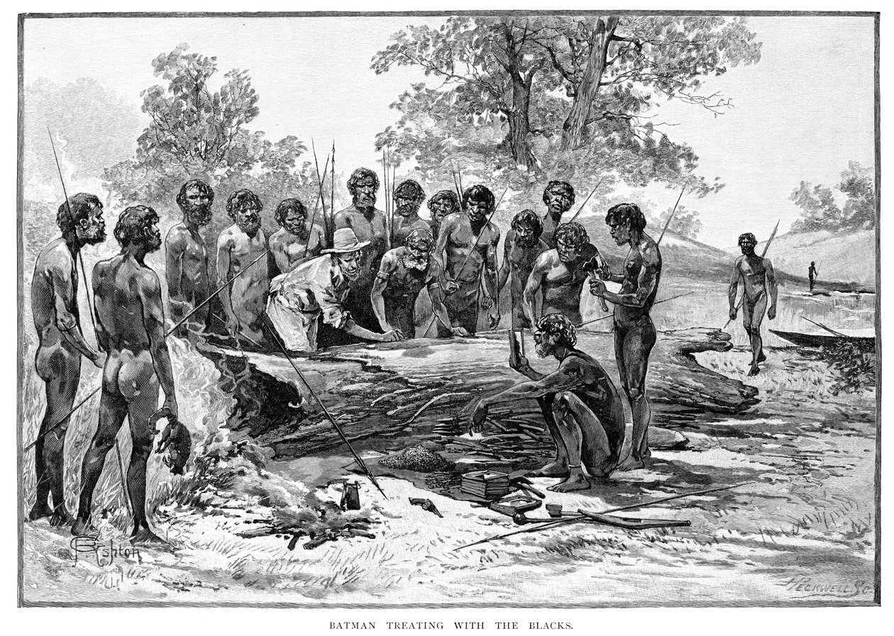 Batman tratando com os negros, 1835, 1886. de Julian Ashton