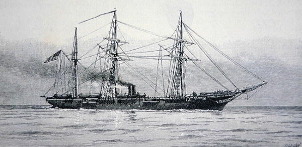 U.S. Sloop of War "Kearsage" da Marinha Federal (gravura) de Julian Oliver (after) Davidson