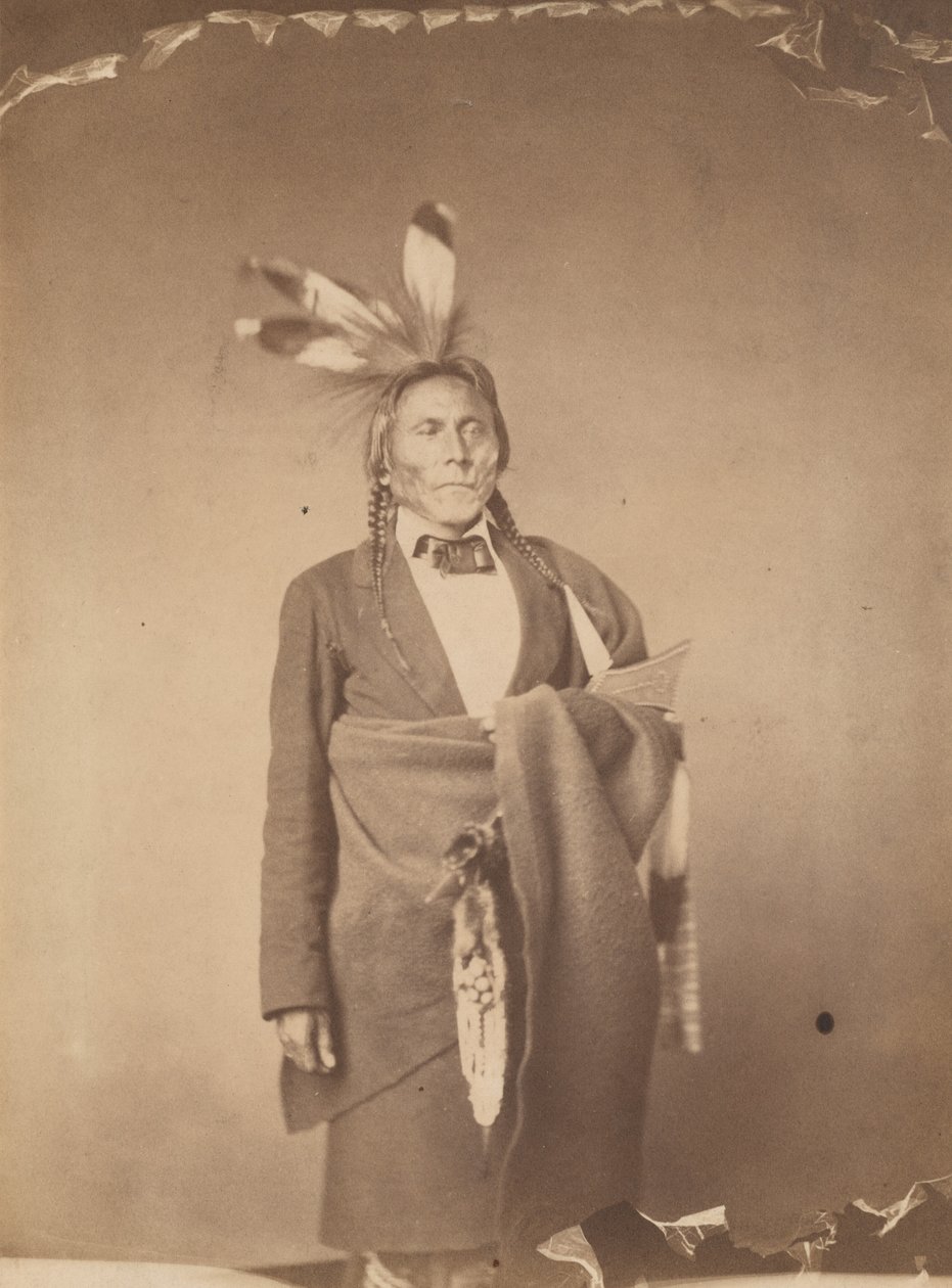 Hin-han-du-ta, O mocho vermelho, chefe dos Sioux de Mde-wa-kan-ton, 1858 (foto) de Julian Vannerson
