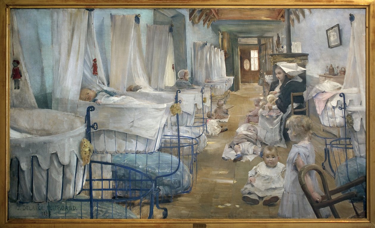Os berços. Pintura de Julie Delance Feurgard (1859-1892). Óleo sobre tela de Julie Delance Feurgard