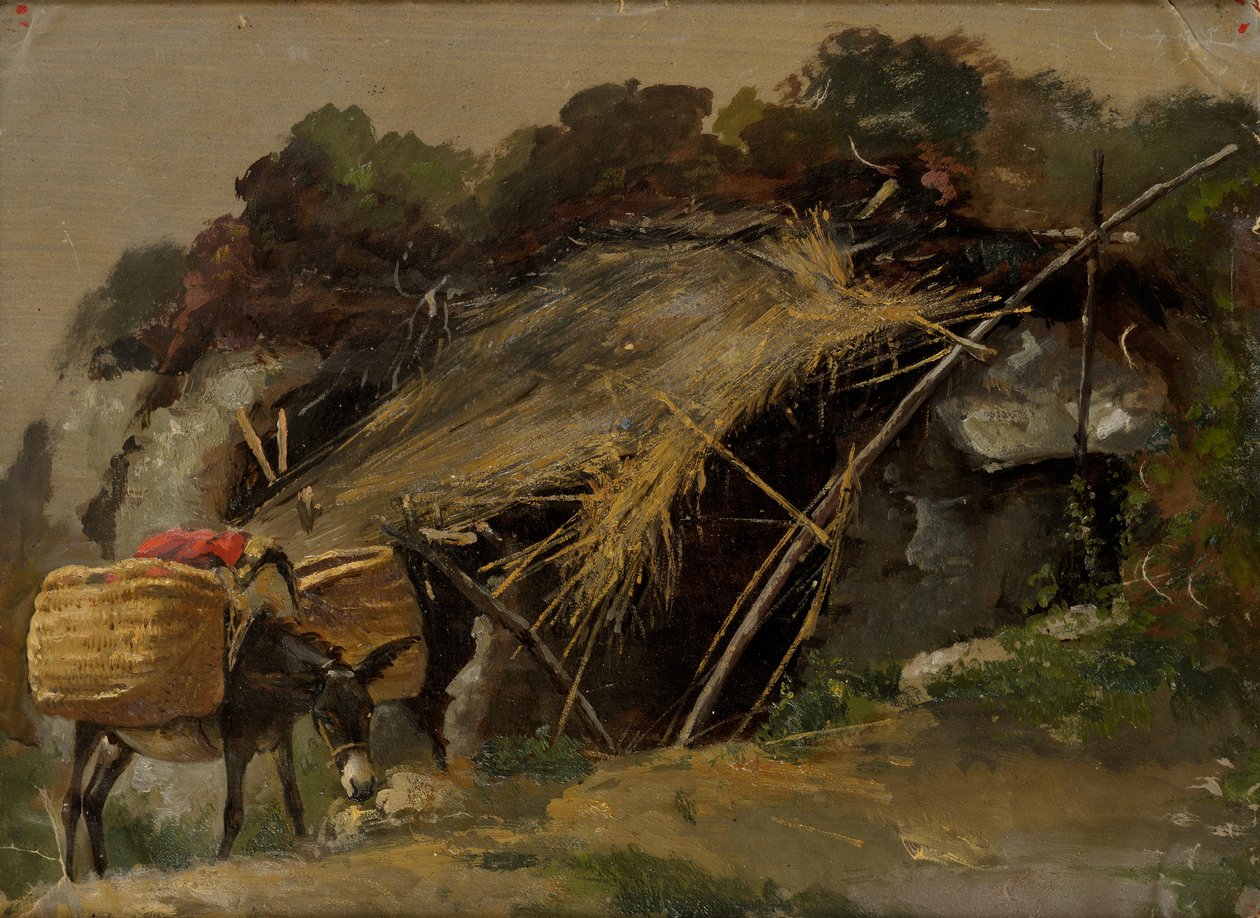 Estónio: "Paisagem italiana com um burro" de Julie Wilhelmine Hagen Schwarz